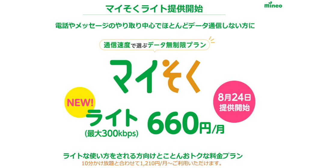 mineoの300bkpsマイそくライトを契約して速度計測と使ってみた maisoku